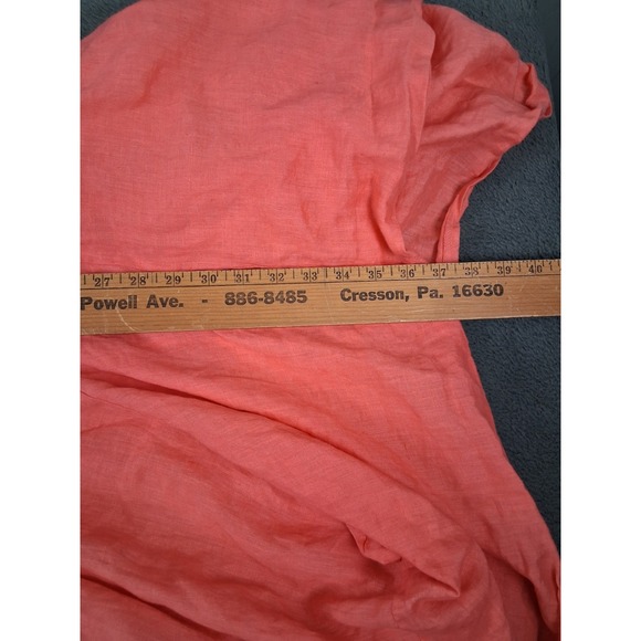 Sundance Dress Medium Coral Color Handkerchief Hem Linen Resort Sleeveless - Picture 9 of 10